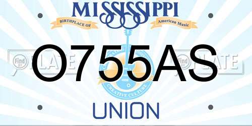 O755AS Mississippi License Plate