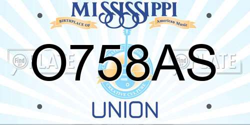O758AS Mississippi License Plate