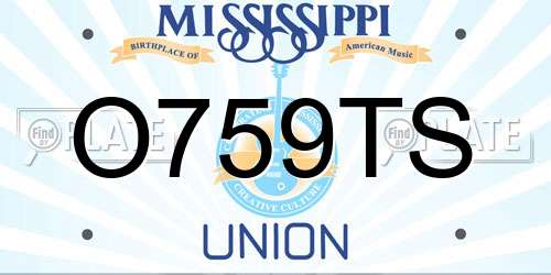 O759TS Mississippi License Plate