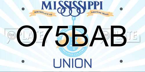 O75BAB Mississippi License Plate