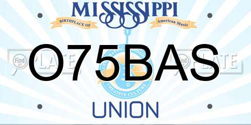 O75BAS Mississippi License Plate