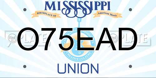 O75EAD Mississippi License Plate