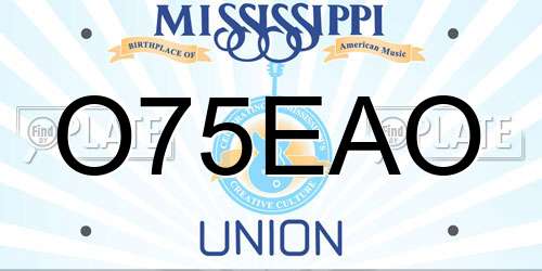 O75EAO Mississippi License Plate