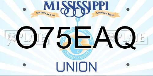 O75EAQ Mississippi License Plate