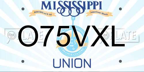 O75VXL Mississippi License Plate