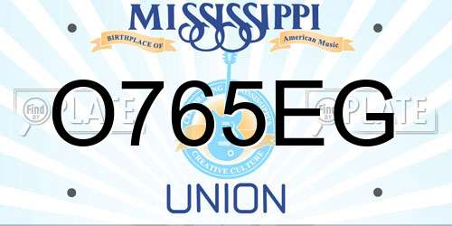 O765EG Mississippi License Plate
