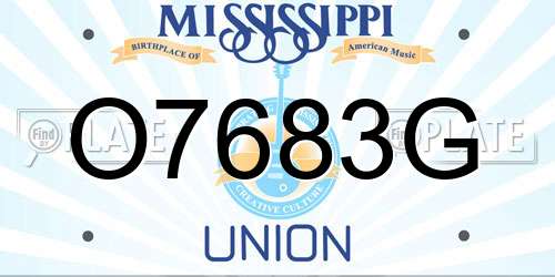 O7683G Mississippi License Plate