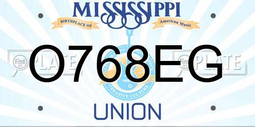O768EG Mississippi License Plate