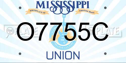 O7755C Mississippi License Plate