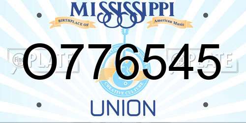 O776545 Mississippi License Plate
