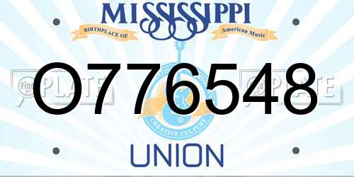O776548 Mississippi License Plate