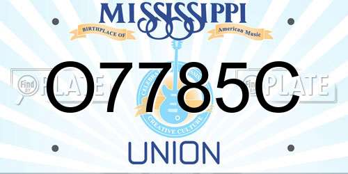 O7785C Mississippi License Plate