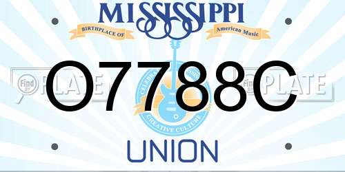 O7788C Mississippi License Plate