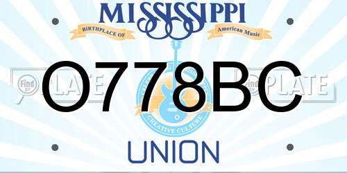 O778BC Mississippi License Plate