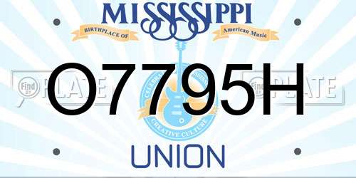 O7795H Mississippi License Plate
