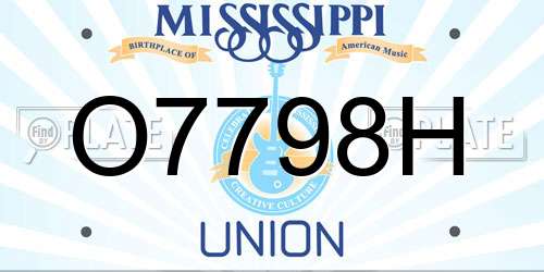 O7798H Mississippi License Plate