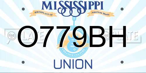 O779BH Mississippi License Plate