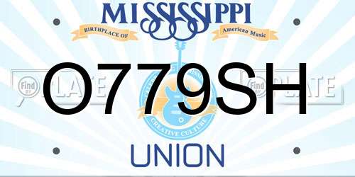O779SH Mississippi License Plate