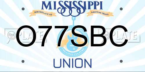 O77SBC Mississippi License Plate