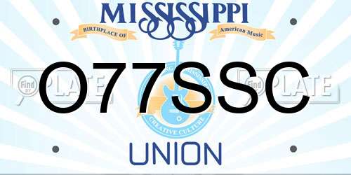 O77SSC Mississippi License Plate