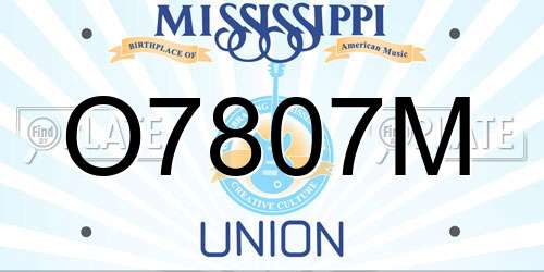 O7807M Mississippi License Plate