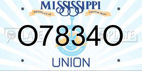 O7834O Mississippi License Plate