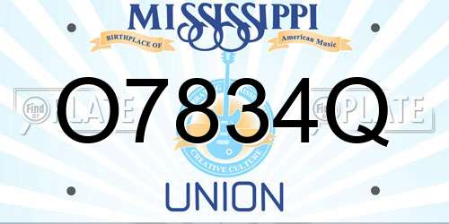 O7834Q Mississippi License Plate