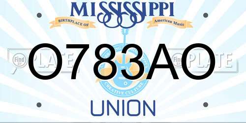 O783AO Mississippi License Plate