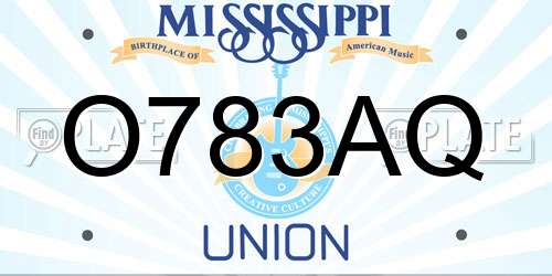 O783AQ Mississippi License Plate