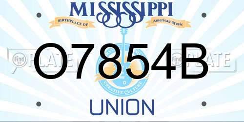 O7854B Mississippi License Plate