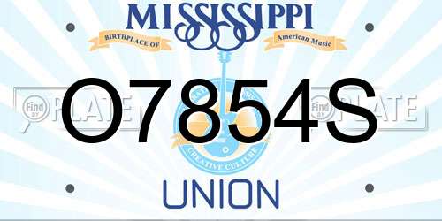 O7854S Mississippi License Plate