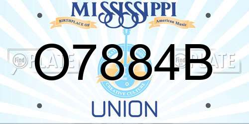 O7884B Mississippi License Plate