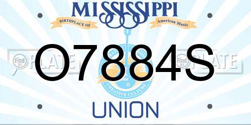 O7884S Mississippi License Plate