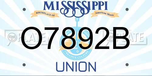 O7892B Mississippi License Plate