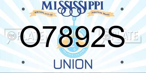 O7892S Mississippi License Plate