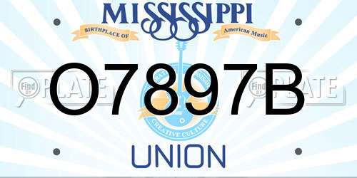 O7897B Mississippi License Plate