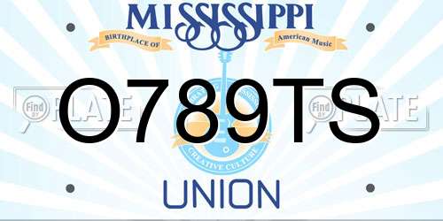 O789TS Mississippi License Plate