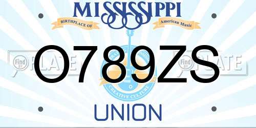 O789ZS Mississippi License Plate
