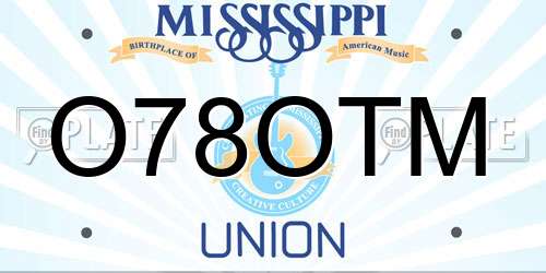 O78OTM Mississippi License Plate