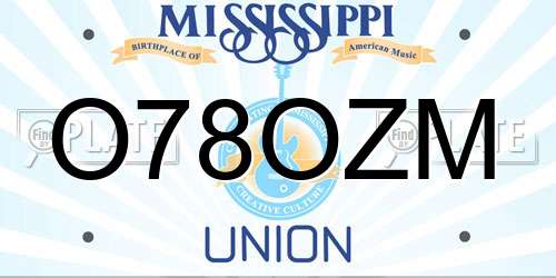 O78OZM Mississippi License Plate