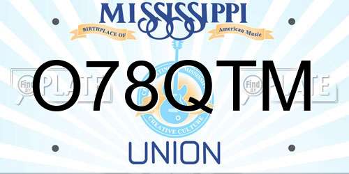 O78QTM Mississippi License Plate