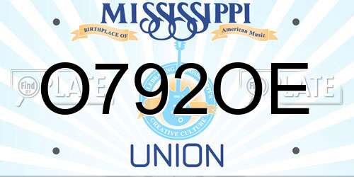 O792OE Mississippi License Plate