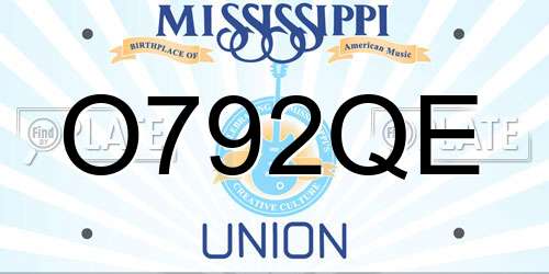 O792QE Mississippi License Plate