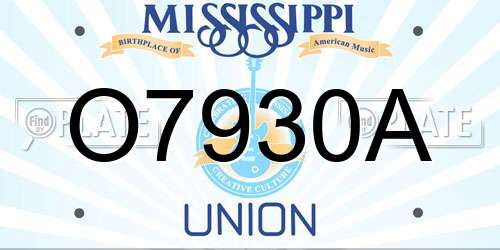 O7930A Mississippi License Plate