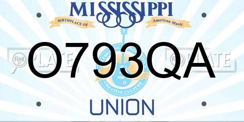 O793QA Mississippi License Plate