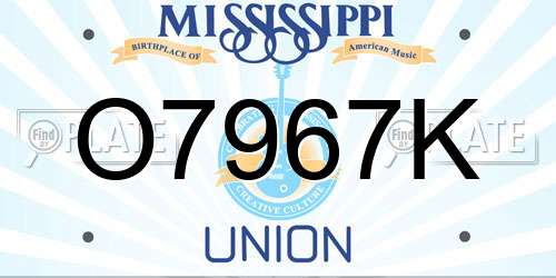 O7967K Mississippi License Plate