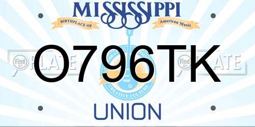 O796TK Mississippi License Plate