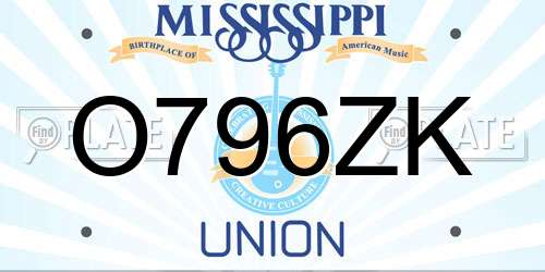 O796ZK Mississippi License Plate