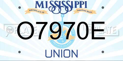 O7970E Mississippi License Plate