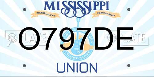 O797DE Mississippi License Plate